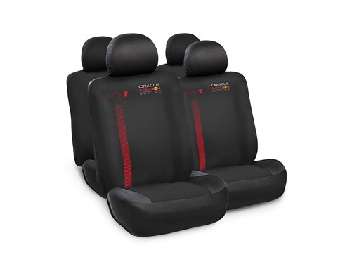 Red Bull Oracle Universele stoelhoezenset Pro - 6-delige set - Zwart/Rood - geschikt voor Side-Airbags