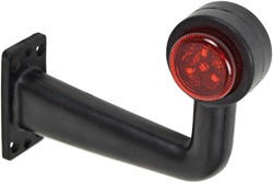 Breedtelicht LED rechts rood/wit 165mm haaks