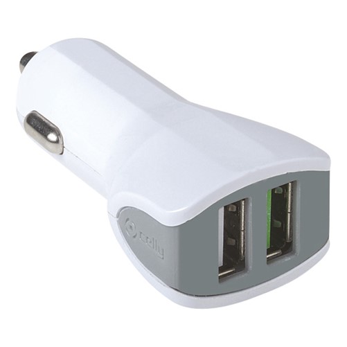 Celly Auto lader 3.4A  2 USB wit