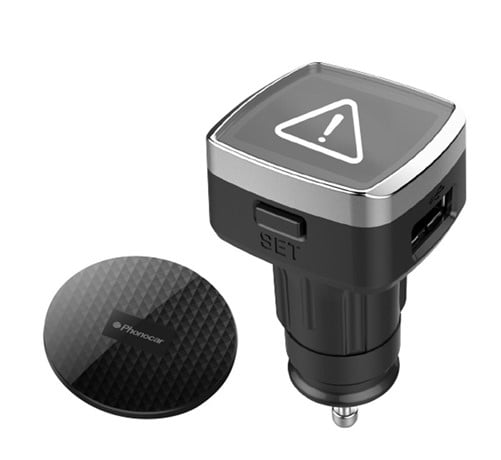 Babyzitje Alarm voor  auto met sigarettenaansteker aan / uit via contactslot