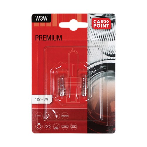 Carpoint Premium Autolampen 12V W3W 2 Stuks