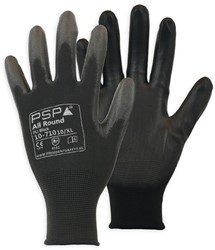 PSP Handschoenen 10-710 All Round PU Zwart Nylon, maat 10