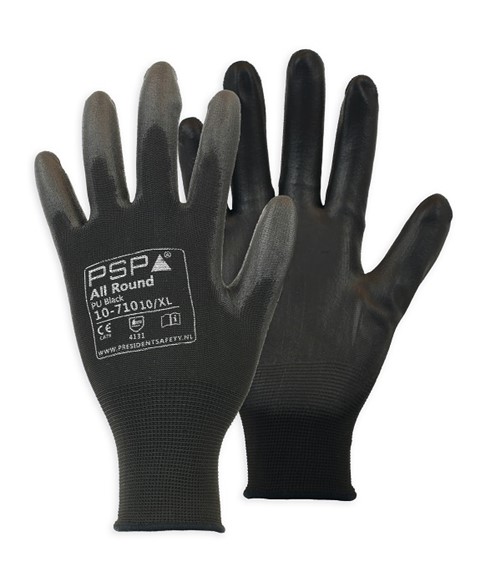 PSP Handschoenen 10-710 All Round PU Zwart Nylon, maat 11