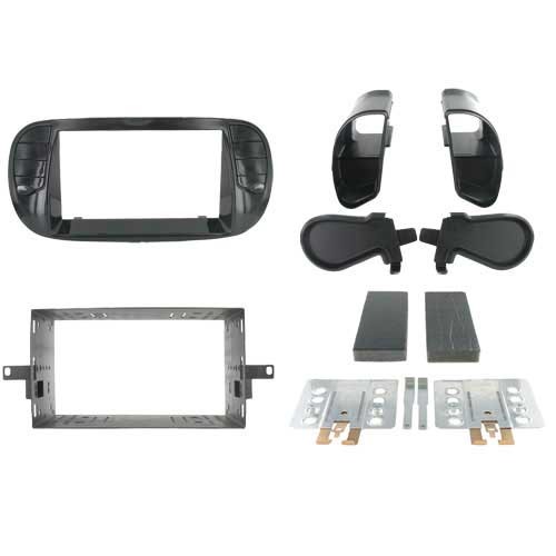 2-DIN frame Fiat Fiat 500 08-15 piano zwart
