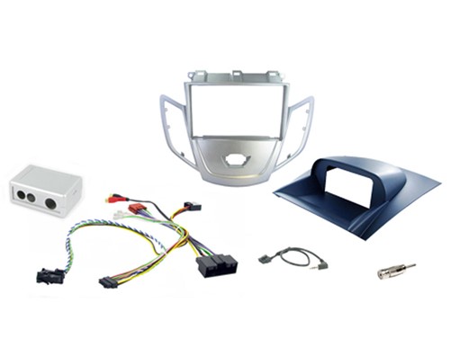 2DIN KIT Ford Fiesta 10> zilver frame, display blauw