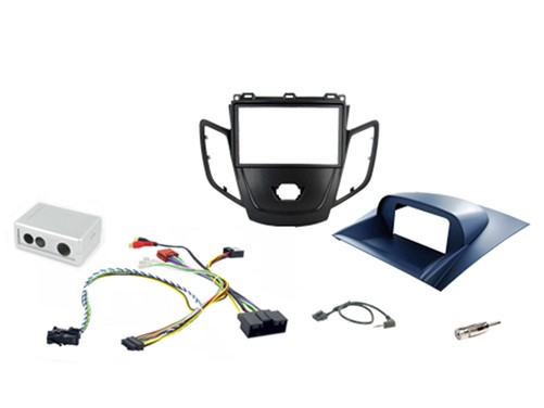 2DIN KIT Ford Fiesta 10> zwart frame, display blauw