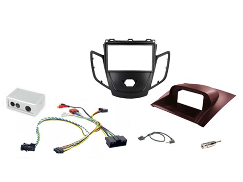 2DIN KIT Ford Fiesta 10> zwart frame, display rood