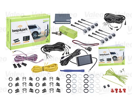 VALEO BEEP & PARK KIT 3 8 SENSOREN + 1 LCD-DISPLAY MONTAGE VOOR EN ACHTER-BUMPER