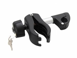 Lange framehouder voor U-beugel - afsluitbaar - 1 stuk - zwart/zilver