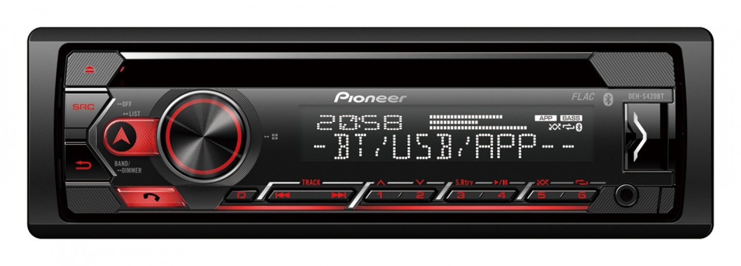 Pioneer DEH-S420BT Autoradio Enkel din Rood-CD Tuner-USB-Bluetooth - 4