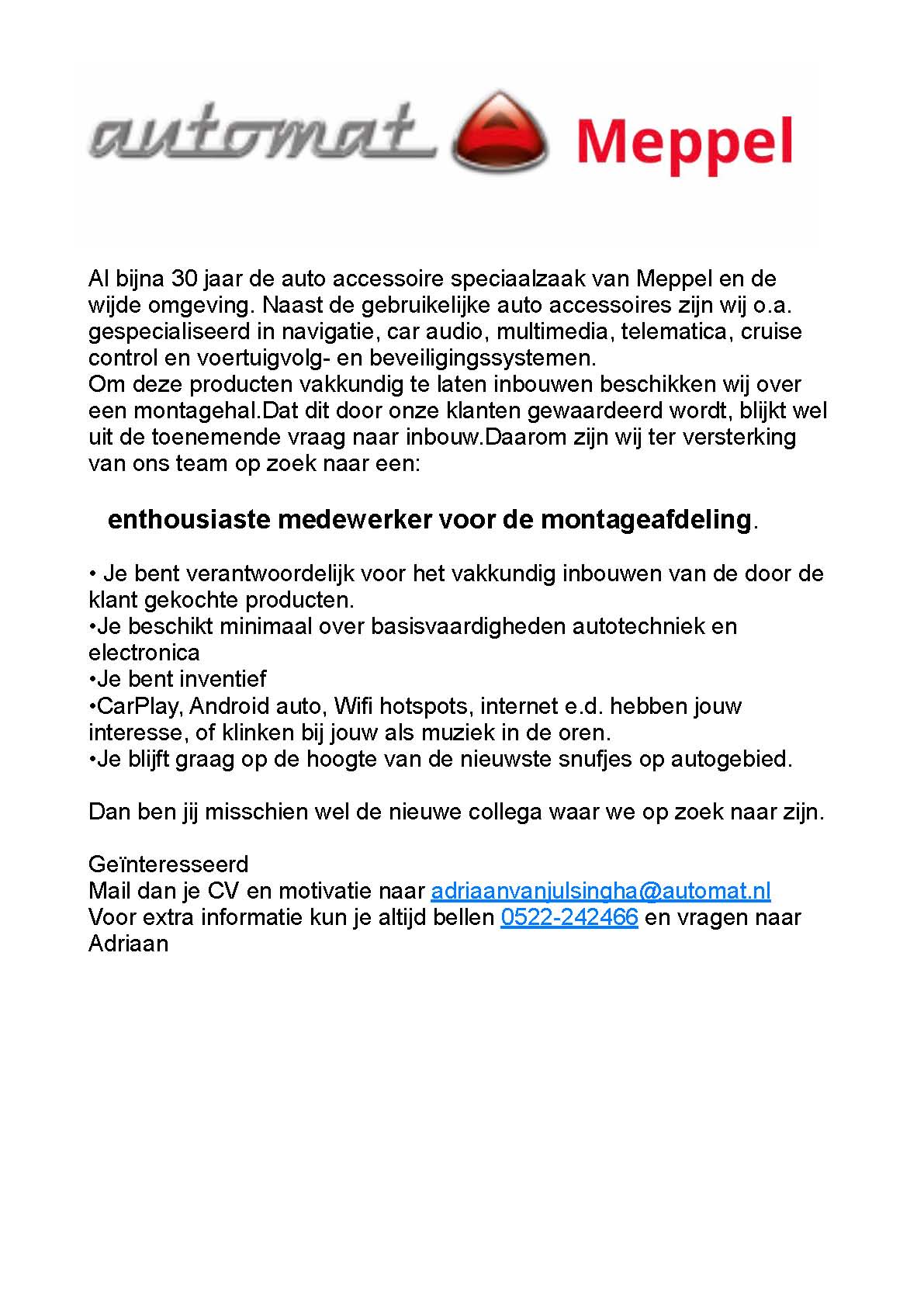 Vacature Meppel Vacature Meppel